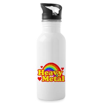 Funny Heavy Metal Rainbow - 20 oz Water Bottle - white - Right
