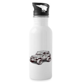 3d Off road SUV - 20 oz Water Bottle - white - Right
