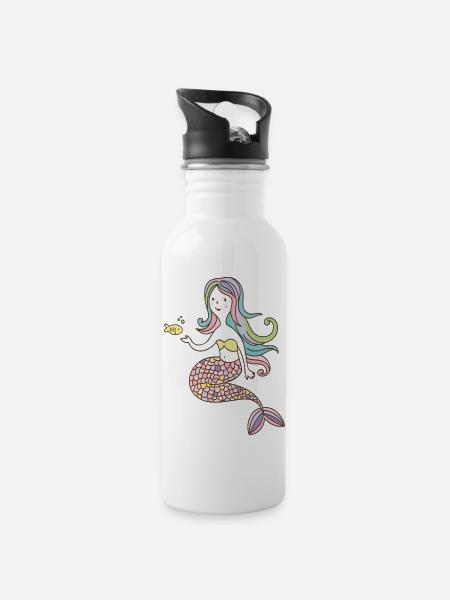 Mermaid - 20 oz Water Bottle - white