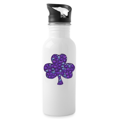 Lavender Gem Shamrock - 20 oz Water Bottle