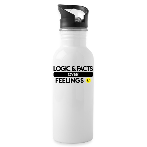 facts over feelings black - 20 oz Water Bottle