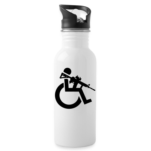 Image of a wheelchair user armed with rifle - Water Bottle