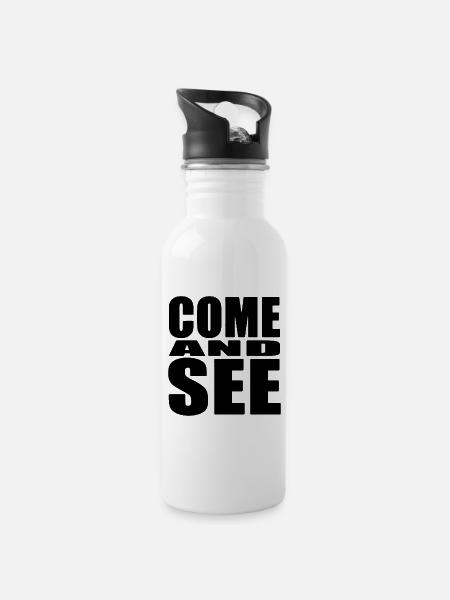 The Chosen COME AND SEE black v - 20 oz Water Bottle - white