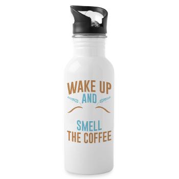 Wake Up And Smell The Coffee - 20 oz Water Bottle - white - Right