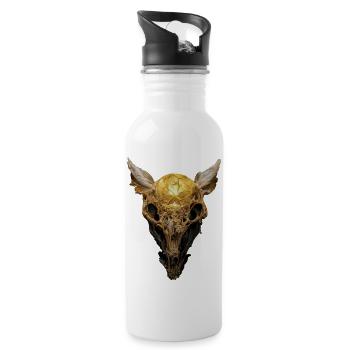 Gold Skull horror - 20 oz Water Bottle - white - Right