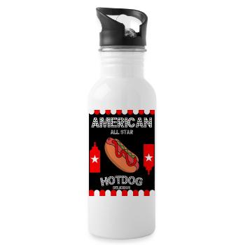 American Hotdog Foodies - 20 oz Water Bottle - white - Right