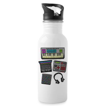 I Make Beats Music Producer - 20 oz Water Bottle - white - Right