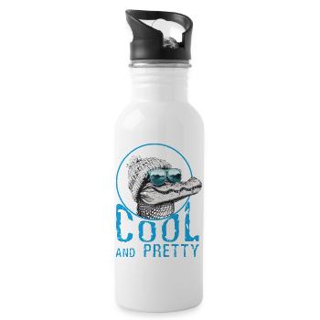 Alligator Cool And Pretty - 20 oz Water Bottle - white - Right