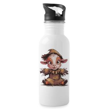 Cute Baby Goat Dressed as a Scarecrow - 20 oz Water Bottle - white - Right