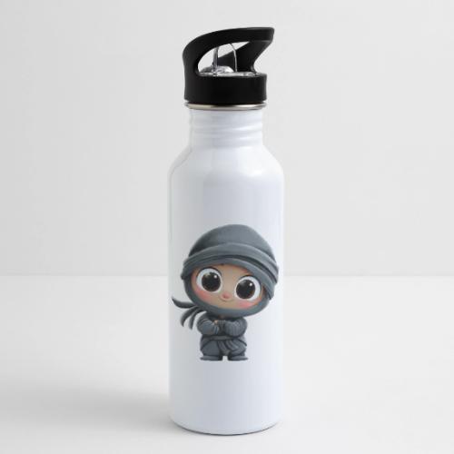 Cute Cartoon Baby Ninja Standing with Big Smile - 20 oz Water Bottle