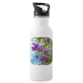 Lilacs on a Sunny Day - 20 oz Water Bottle - white - Right