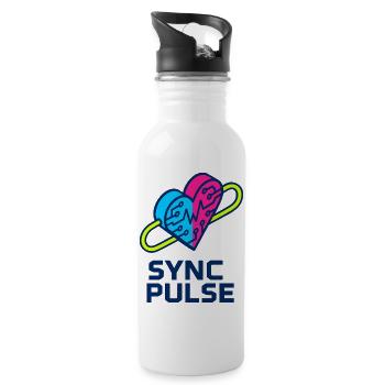 Neon Sync · Digital Pulse — Tech Heart Connection  - 20 oz Water Bottle - white - Right