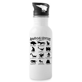 Cryptid Creatures Map Bigfoot Mothman Chupacabra D - 20 oz Water Bottle - white - Right