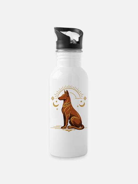 Sunlit Sentinel Dog - 20 oz Water Bottle - white