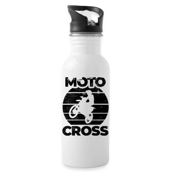 Funny Motocross - 20 oz Water Bottle - white - Right