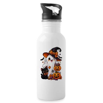 Whimsy Ghost Pumpkin Parade - 20 oz Water Bottle - white - Right