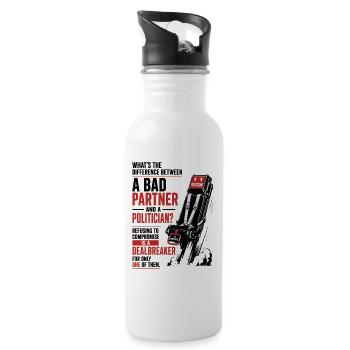 Dealbreaker Satire: Bad Partner vs Politician - 20 oz Water Bottle - white - Right