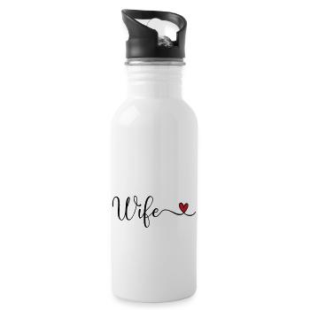 wife - 20 oz Water Bottle - white - Right