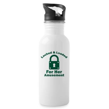 Locked and loaded BDSM fetish roleplay - 20 oz Water Bottle - white - Right