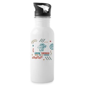 Fungi Shirt, Grow Through What You Go Through - 20 oz Water Bottle - white - Right