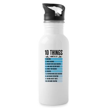 Boating Captain Boat Owner Sailing Boat Adventure - 20 oz Water Bottle - white - Right