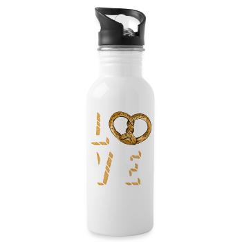 Pretzel snack, beer, hard, chef, cook, boil Love - 20 oz Water Bottle - white - Right