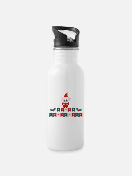 Merry Christmas and Happy New Year - 20 oz Water Bottle - white