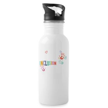 Inclusion Matters Shirt, Peace Love Inclusion - 20 oz Water Bottle - white - Right