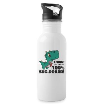 Cute Bubble Milktea Drink Fan Lover T-rex - 20 oz Water Bottle - white - Right