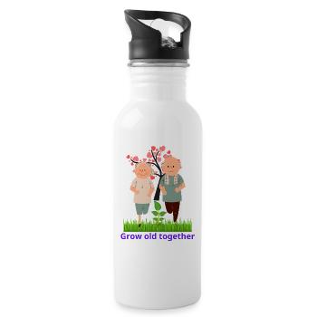 Grow Old Together - 20 oz Water Bottle - white - Right