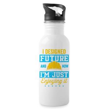 Retired Architect Architecture Retirement - 20 oz Water Bottle - white - Right