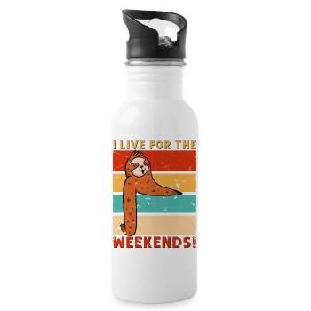Classic Retro I Live For The Weekends Weekender - 20 oz Water Bottle - white - Right