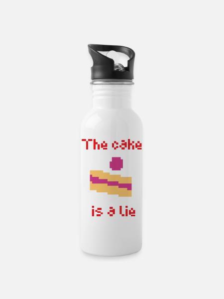 The cake is a lie - 20 oz Water Bottle - white