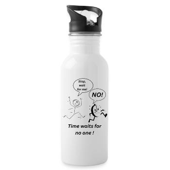 Time waits for no one - 20 oz Water Bottle - white - Right