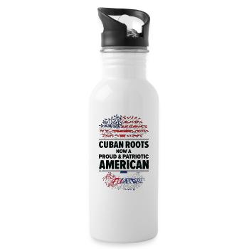 Cuban American Patriot USA Grown Cuba US Flag - 20 oz Water Bottle - white - Right