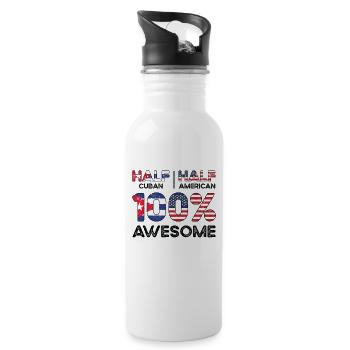 Cuban American Patriot USA Grown Cuba US Flag - 20 oz Water Bottle - white - Right