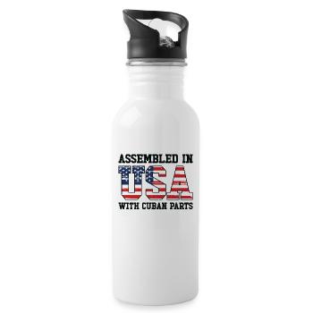 Cuban American Patriot USA Grown Cuba US Flag - 20 oz Water Bottle - white - Right