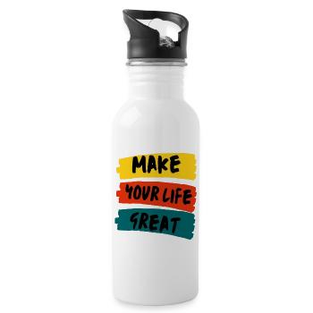 make your life great - 20 oz Water Bottle - white - Right