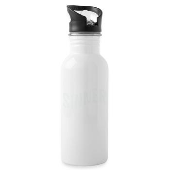 Gothic Shirt, Sinner Tee, Gift For Atheist Occult - 20 oz Water Bottle - white - Right