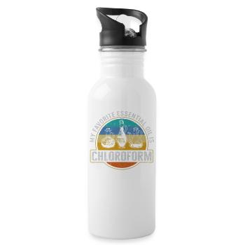 Sarcastic Shirt, My Favorite Essential Oil Is - 20 oz Water Bottle - white - Right