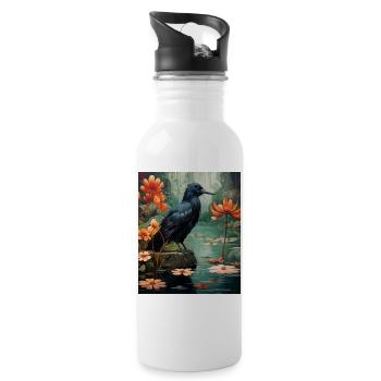 Japanese Art Japanese Woodblock Art Print Koi - 20 oz Water Bottle - white - Right