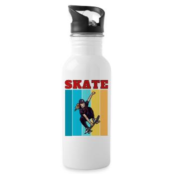 Skate Girl Roller Girl - 20 oz Water Bottle - white - Right