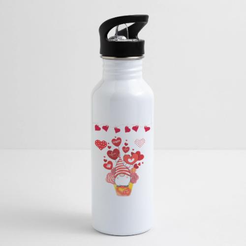 Design wrapped in love hearts, vibrating in love. - 20 oz Water Bottle