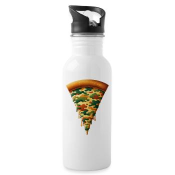 Pizza Camo Military Child Month Tribute - 20 oz Water Bottle - white - Right