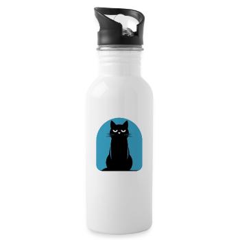 Meh Cat Meow Kitty Kawaii Anime T Shirt - 20 oz Water Bottle - white - Right