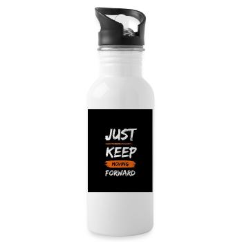 just keep moving forward - 20 oz Water Bottle - white - Right