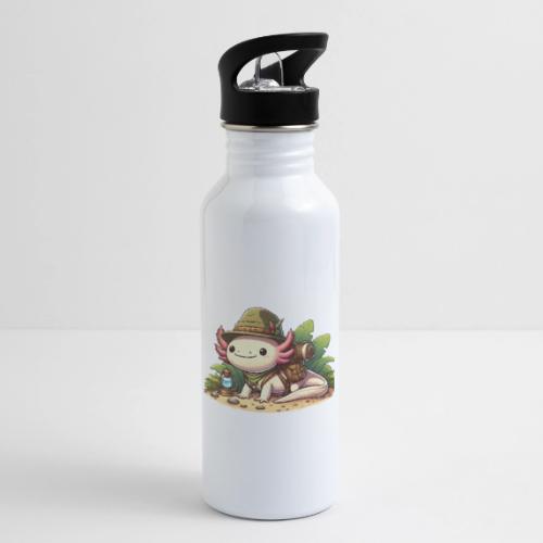 Cute Axolotl Adventure Graphic - 20 oz Water Bottle