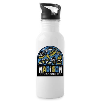Madison Foodie Tall Logo - 20 oz Water Bottle - white - Right