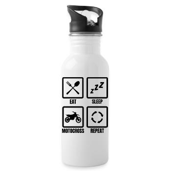 Motocross Quote - 20 oz Water Bottle - white - Right