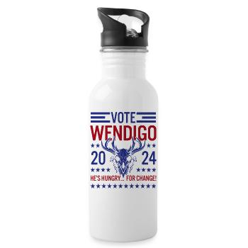 Vote Wendigo 2024 Funny Cryptids Folklore Election - 20 oz Water Bottle - white - Right